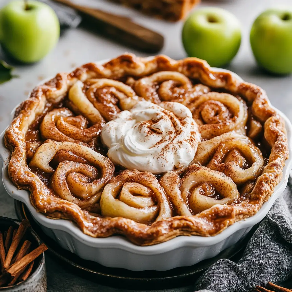 cinnamon roll apple pie