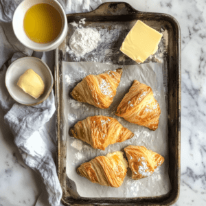 Freshly baked Gipfeli on a wooden tray – A batch of golden, flaky Swiss Gipfeli, freshly baked and ready to serve.