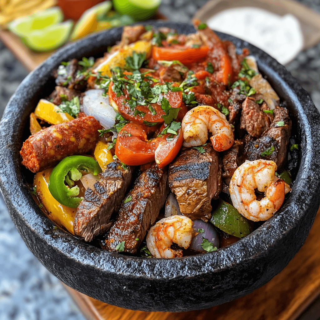 Authentic molcajete made of volcanic stone with pestle